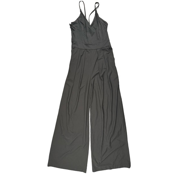 HALARA Pants - Halara Black Wide Leg Jumpsuit Womens XS Strappy Pocket Stretch Romper